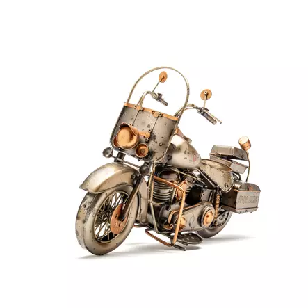 Antiikki pronssi police moottoripyörä - iso 35x12x22cm - Peltikyltit ja metallikoristeet kuville - 42039 - 1