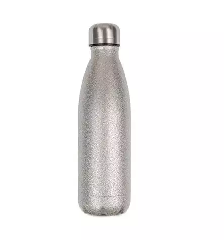 Sublimaatio- ja laserkaiverrettava glittertermospullo 500 ml hopea - Uusia painotuotteita - 42989 - 1