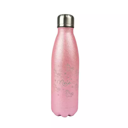 Sublimaatio- ja laserkaiverrettava glittertermospullo 500 ml pink - Uusia painotuotteita - 42959 - 1