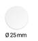 Alumiini levy pyöreä Ø 25 mm 0,5mm paksu - valkoinen - tilauostuote - Avaimenperät, magneetit, merkit - 40749 - 1