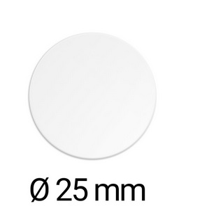 Alumiini levy pyöreä Ø 25 mm 0,5mm paksu - valkoinen - tilauostuote - Avaimenperät, magneetit, merkit - 40749 - 1