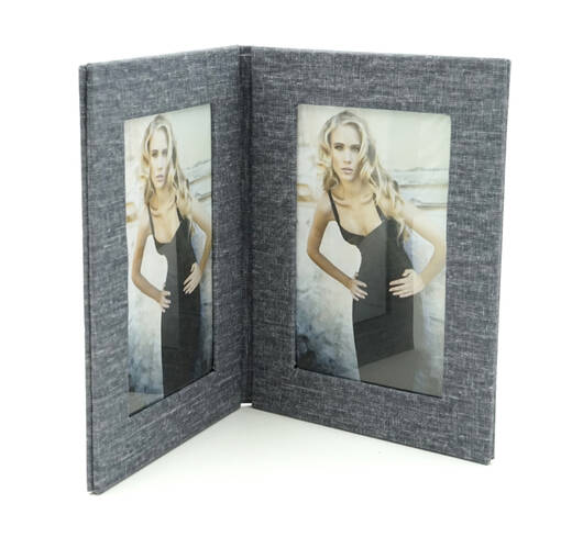 Canvas 10x15 2-kuvan kansio / kehys harmaa - Samettikansiot ja canvaskansiot - 35849 - 1