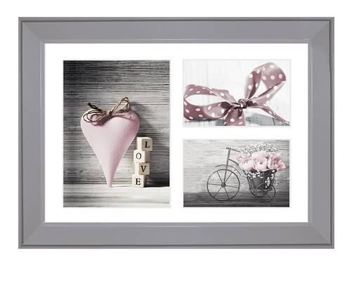 Collage Malmö harmaa 28x39, monikuvakehys 2x 10x15, 15x20 (6) - Monikuvakehykset - 35259 - 1