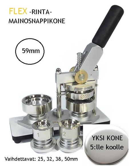 FLEXI RINTAMERKKIKONE 59mm - vaihdettava koko - Rintamerkkilaitteet ja tarvikkeet - 37439 - 1