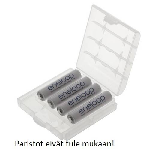 Paristokotelo säilytys-kuljetuskotelo 4:lle AA- tai AAA-paristolle - Paristot ja nappiparistot - 36589 - 1