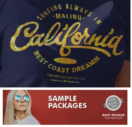 Subli BASIC (No-Cut) Sample Pack PUUVILLALLE - myös metallifoliolla - Sublimaatio tulostuspaperit - 38979 - 1