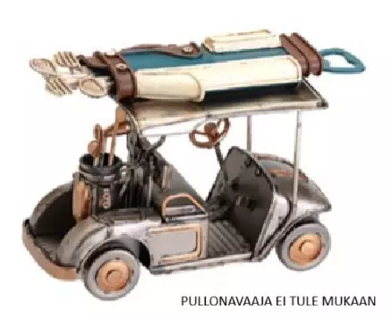 Antiikki Golfauto 17cmx9cmx11cm - Peltikyltit ja metallikoristeet kuville - 42539 - 1