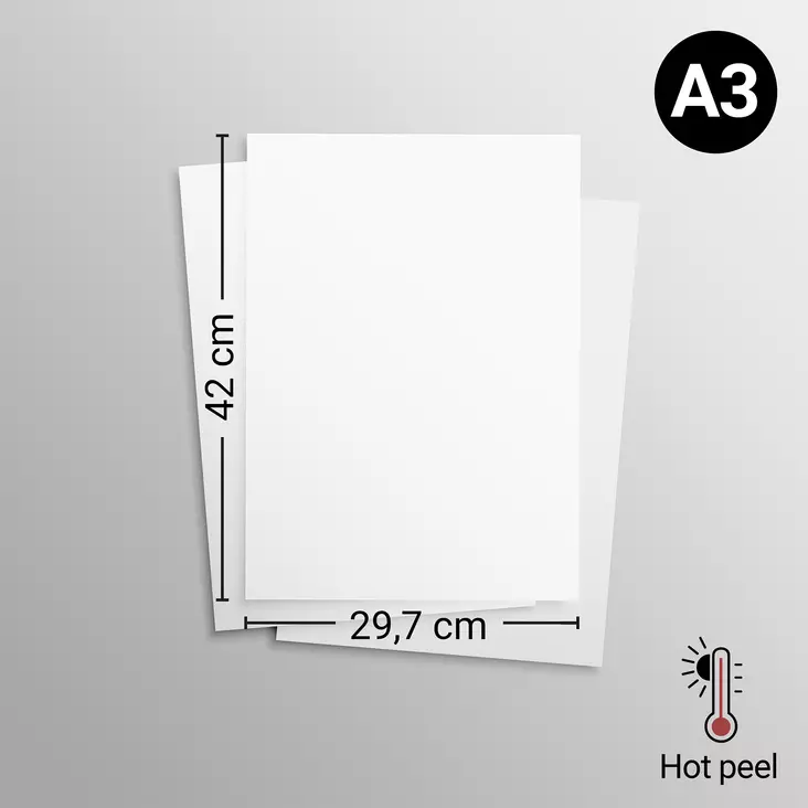 DTF-siirtokalvo A3 PE Brand Hot Peel / 2x pinnoitteella matta - DTF siirtokalvot - 41099 - 1