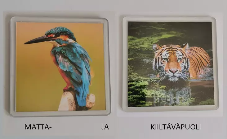 Lasinalunen 90x90mm kuvalle -akryyli, ME 10kpl - Magneetit, avaimenperät, fotonarut, mini - 36519 - 1