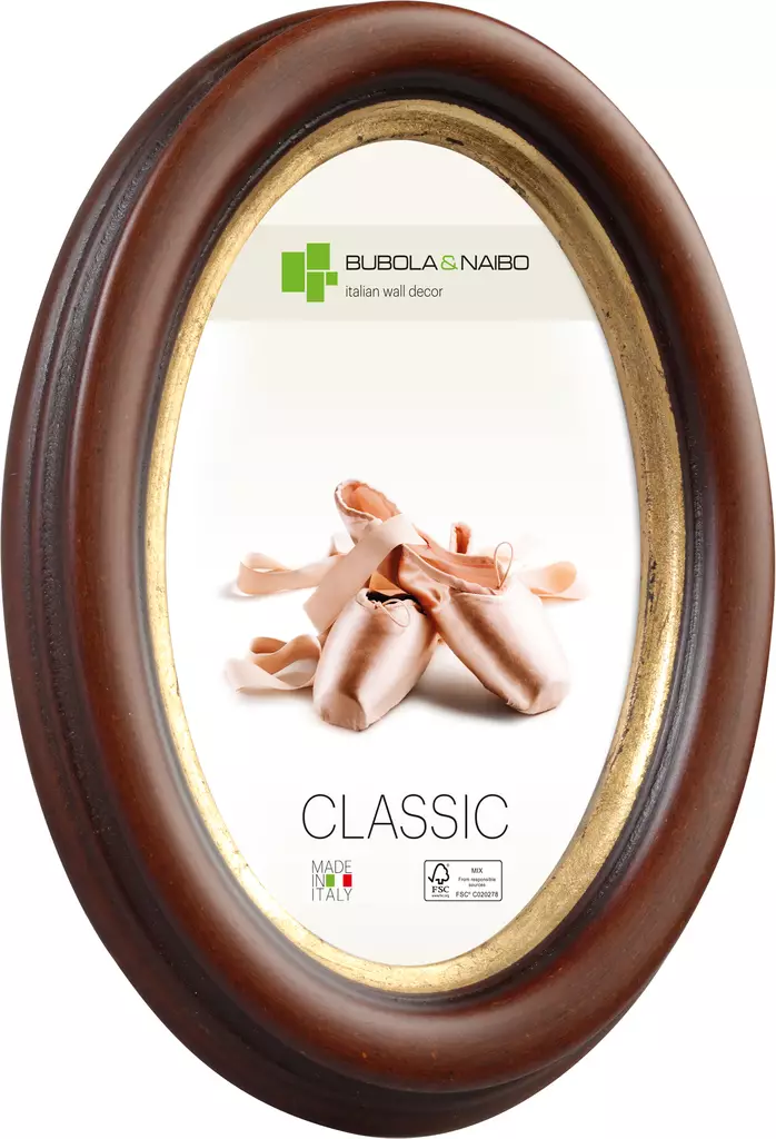 Ovaalikehys ruskea 13x18 - kultareunalla - Soikeat ovaalit valokuvakehykset - 41279 - 1