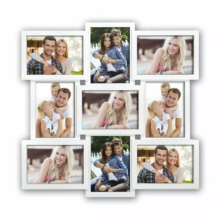 SANTANDER valkoinen monikuvakehys 9x 13x18 (52x52) - Monikuvakehykset - 41979 - 1